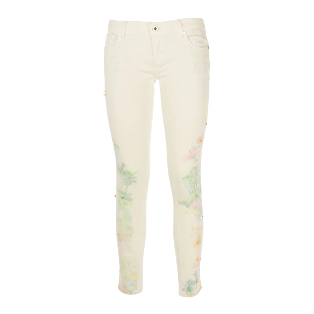 Fracomina Witte Skinny Jeans met Print voor Dames White Dames