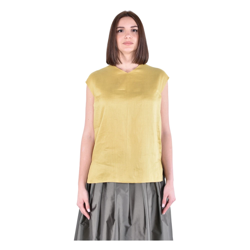 Max Mara Vrouw Geel Tops Dames, S, Sleeveless Tops