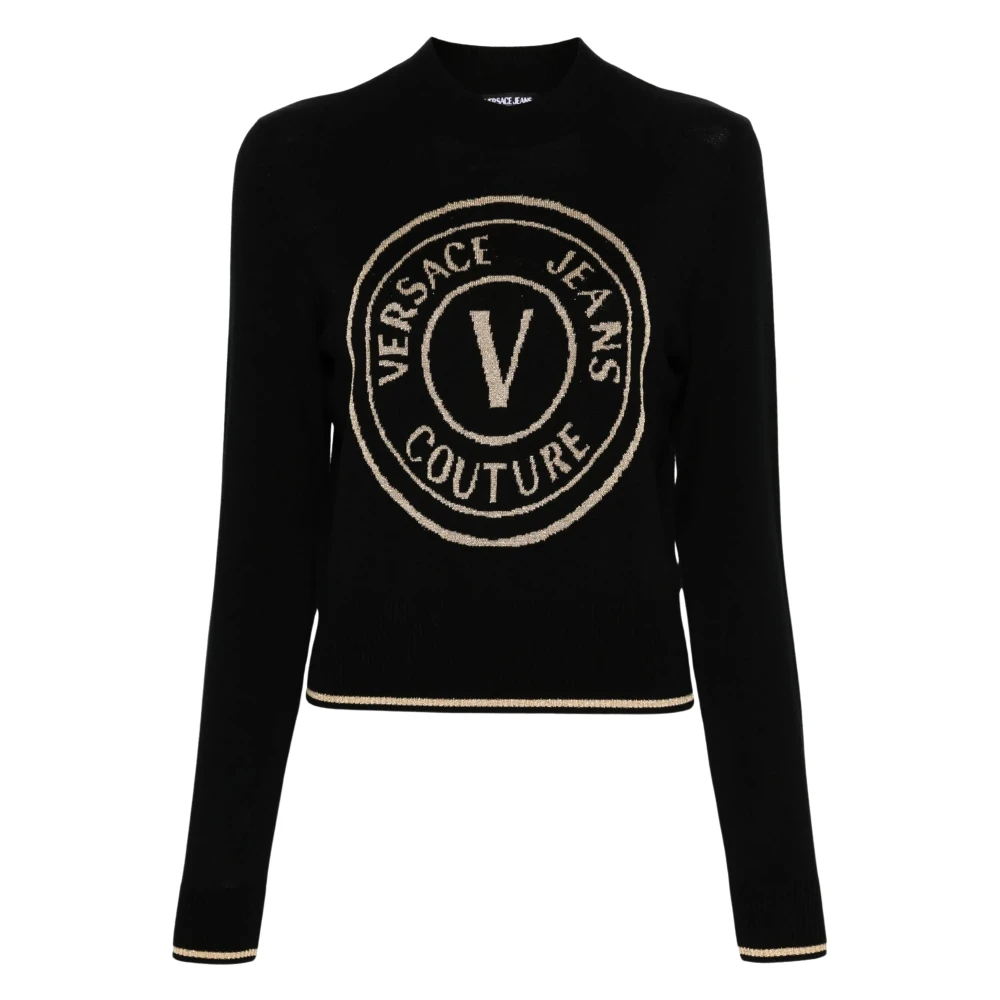 Versace Jeans Couture Zwart en Goud Maglia Shirt Black Dames