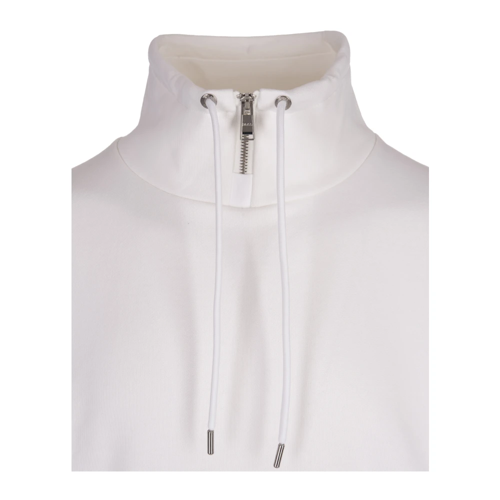 Hugo Boss Witte High-neck Zip Sweatshirt White Heren