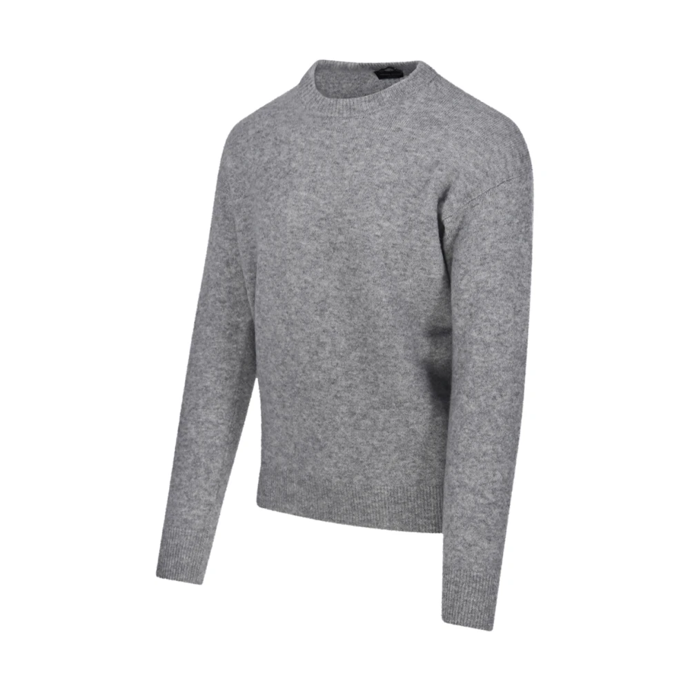 Roberto Collina Grijze Ronde Hals Trui Gray Heren