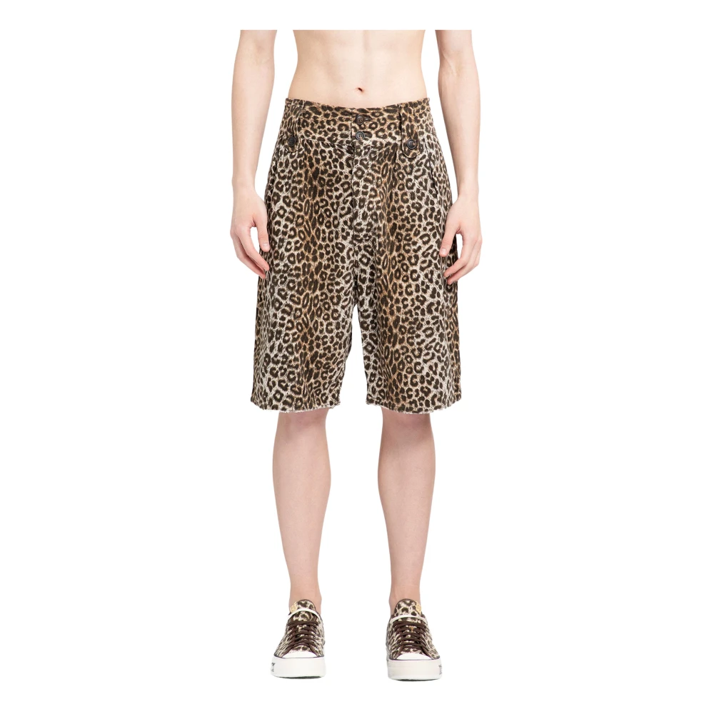 Visvim Leopard Print Shorts Beige Heren