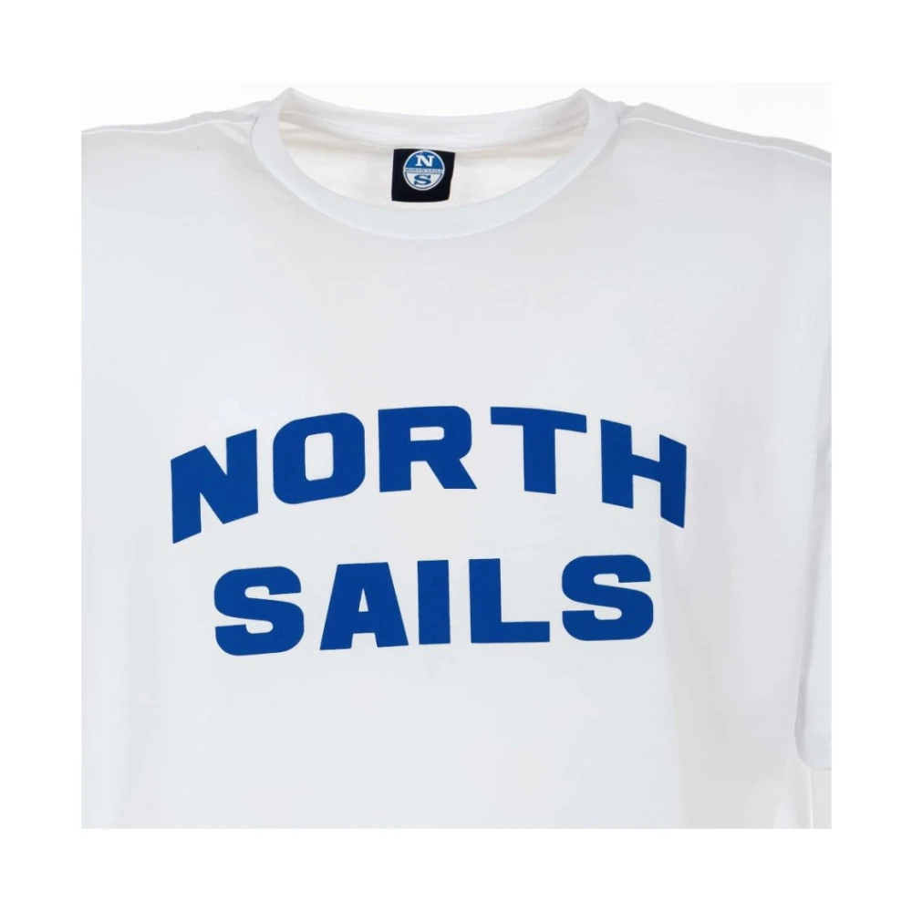 North Sails Elegant wit katoenen T-shirt met gedurfd blauw logo White Heren