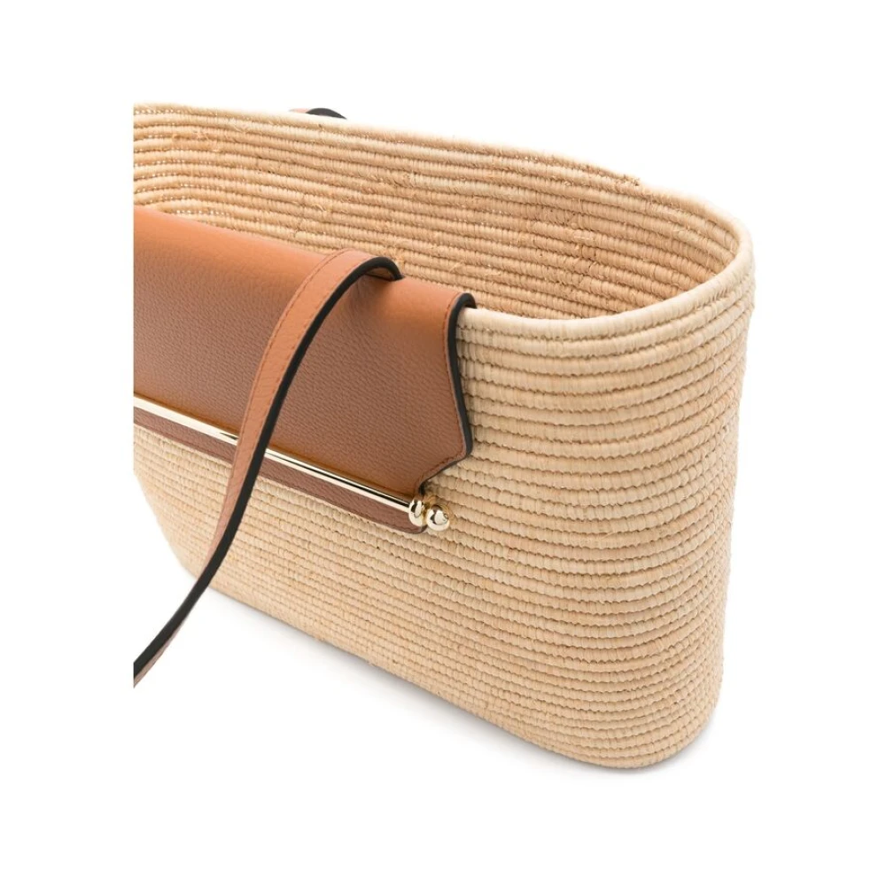 Strathberry Beige Tote Tas met Platte Handvatten Beige Dames