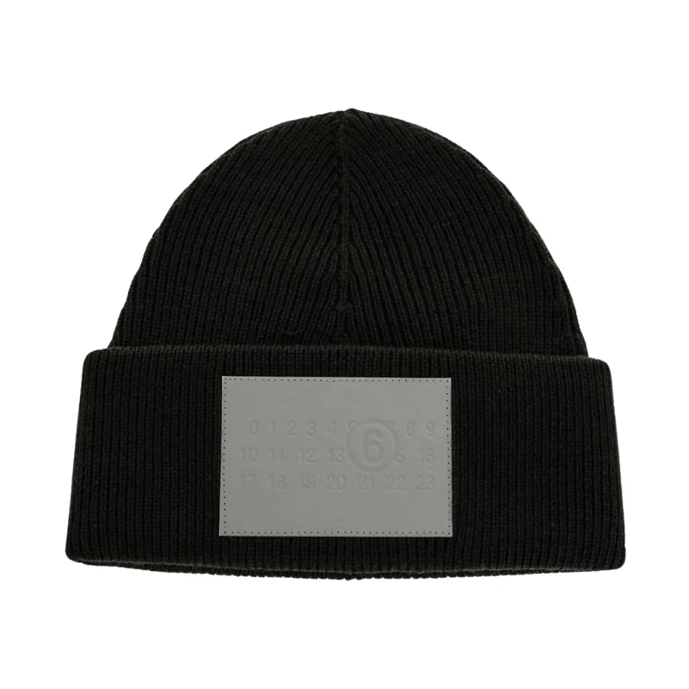 MM6 Maison Margiela Zwarte wollen muts Black Dames