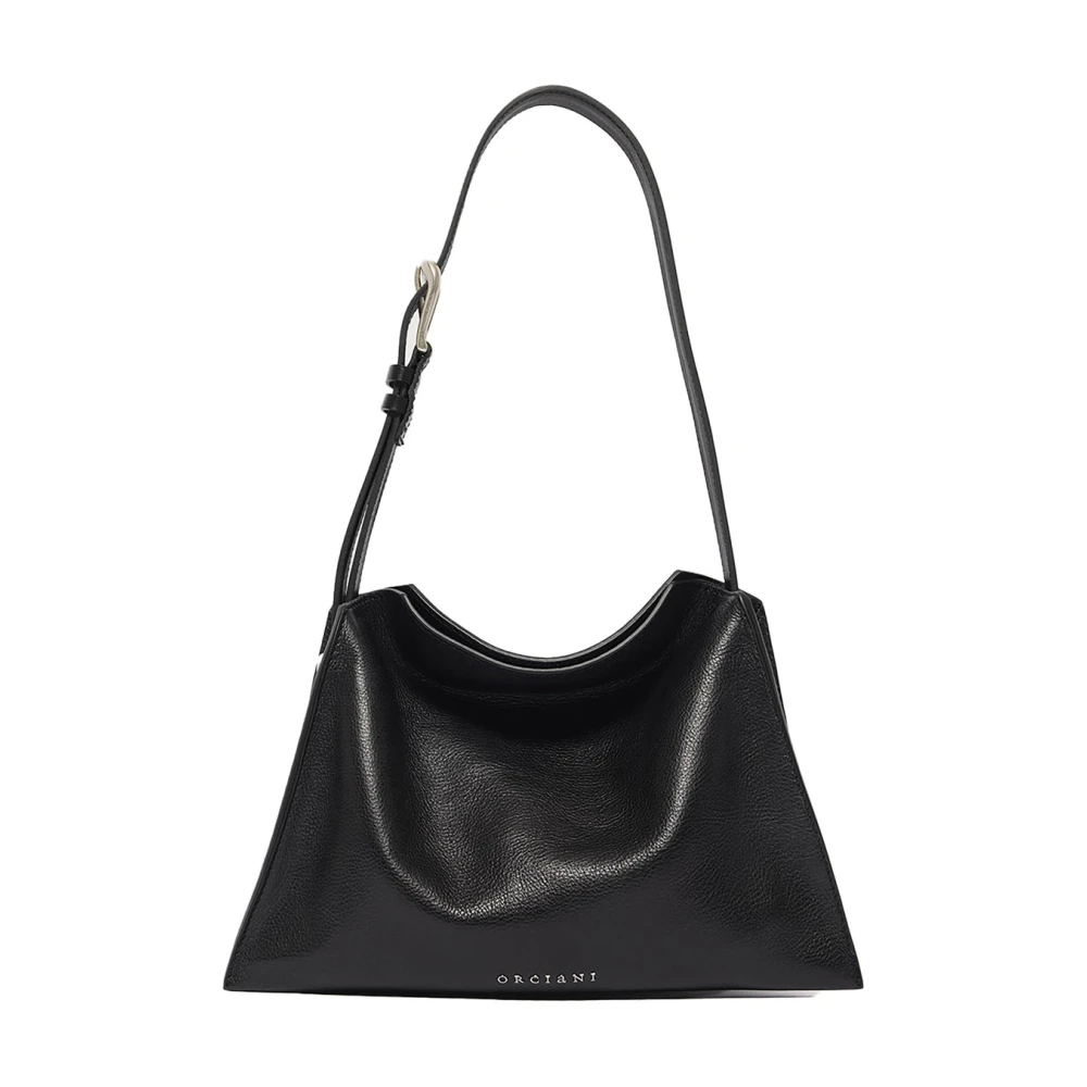 Orciani Vrouw Zwart Tassen Dames, One Size, Leer, Trinity Lagoon Small