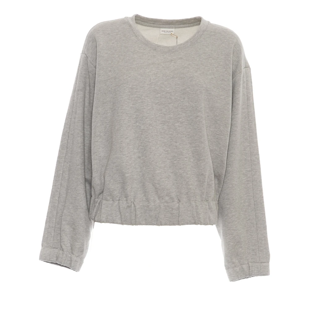 Dries Van Noten Grijze Melange Crew-Neck Sweatshirt Gray Dames