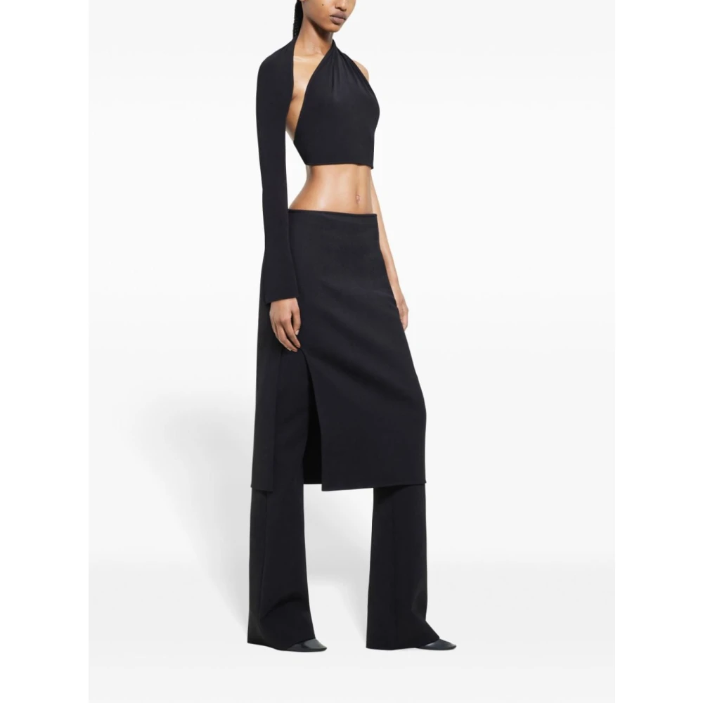 Courrèges Zwarte Wollen Rok Black Dames