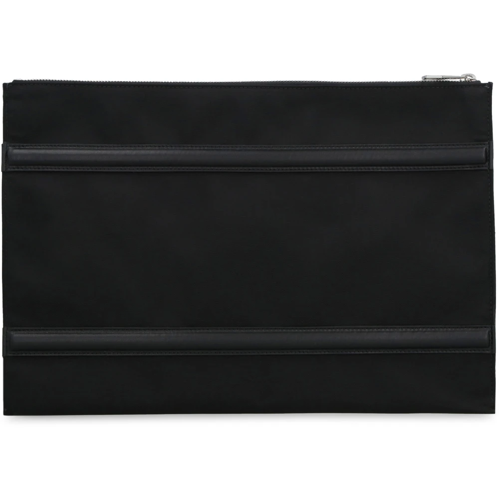 alexander mcqueen Logo Nylon Clutch Tasmet Leren Details Black Heren