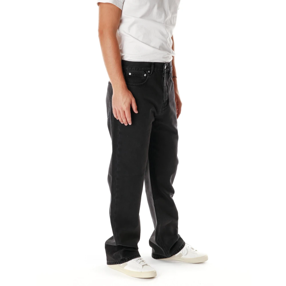 Jacquemus Straight Fit Jeans met knoopsluiting Gray Heren