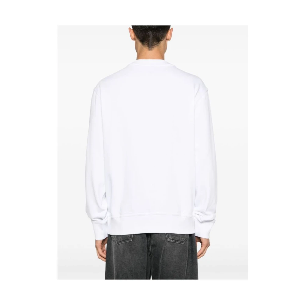 Hugo Boss Witte Katoenen Crew Neck Sweatshirt White Heren