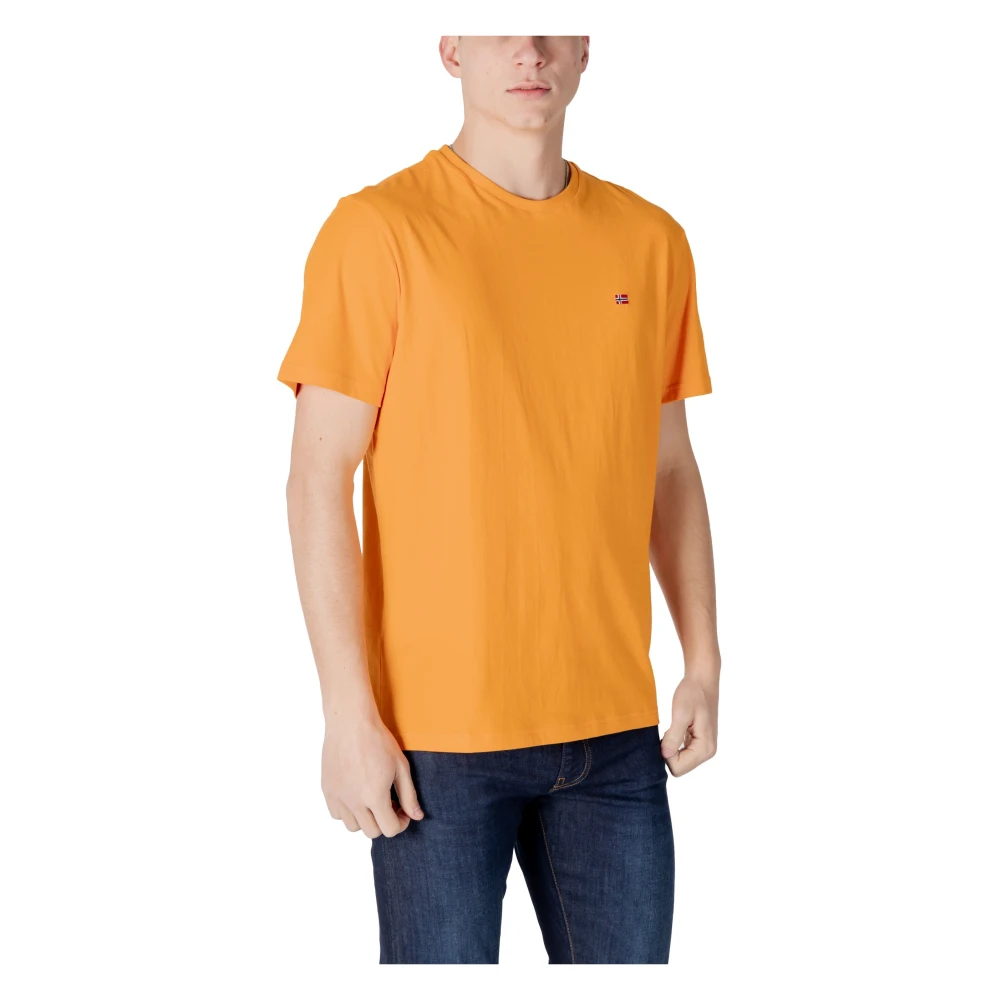 Napapijri Oranje Katoenen Poloshirt voor Mannen Orange Heren
