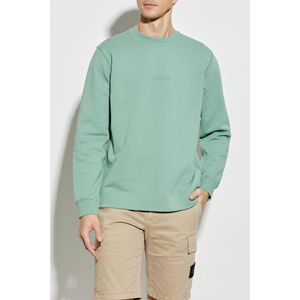 Stone Island Sweatshirt met logo Green Heren