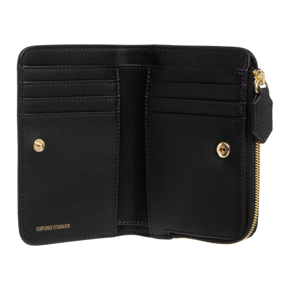 Emporio Armani Muntportemonnee met drukknoopsluiting Black Dames