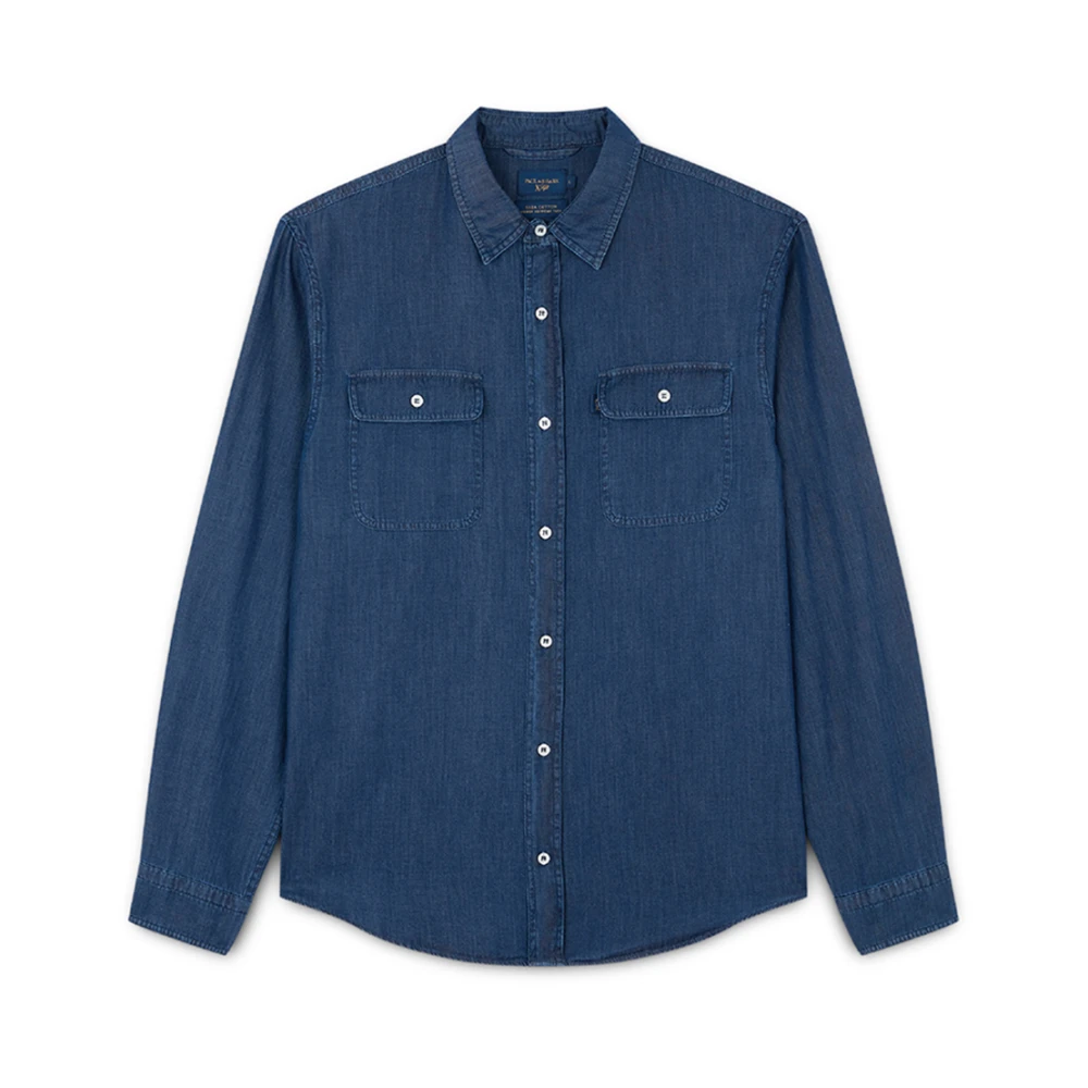 Paul & Shark Blue Soft Giza Cotton Denim Shirt - Male - Denim Shirts - 2XL - Shirts