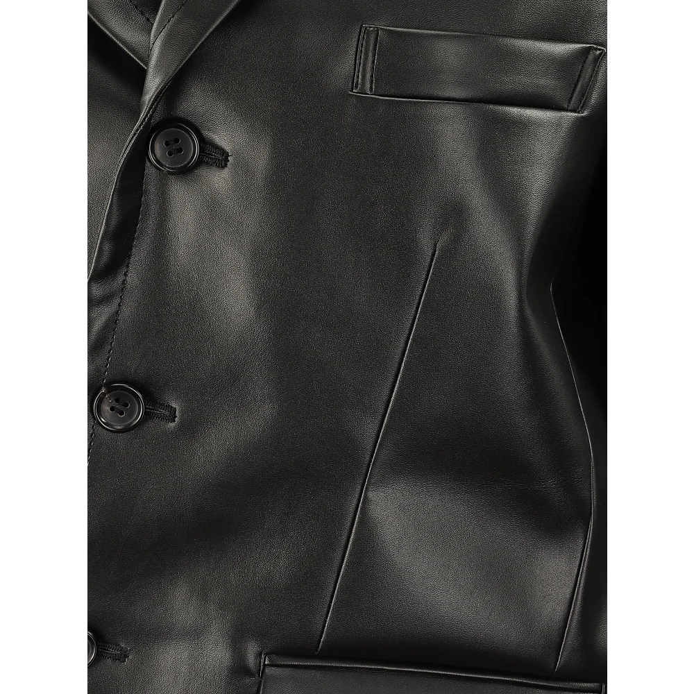 Comme des Garçons Jasje met knoopsluiting en revers Black Dames