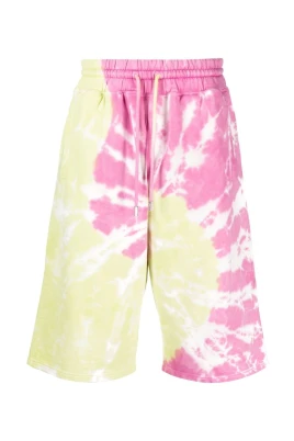 Röda Tie-Dye Bermuda Shorts