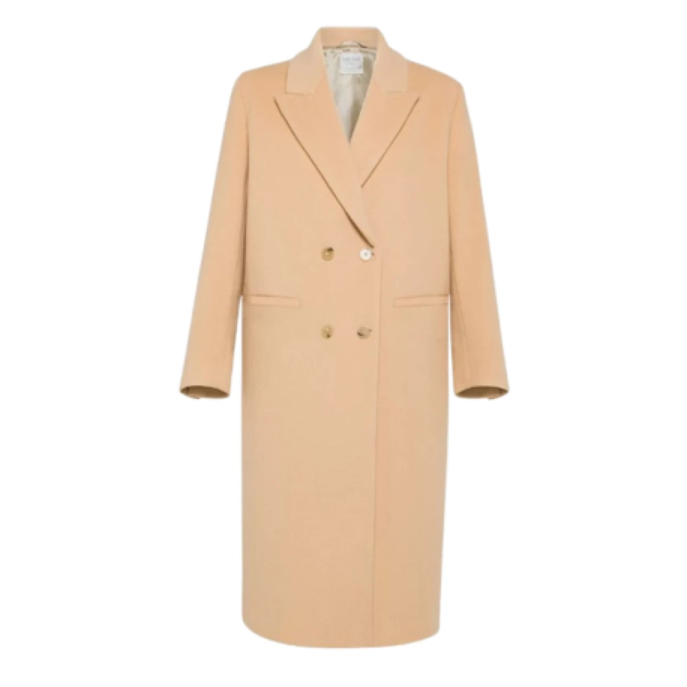 Forte Fluweel Kasjmier Jas Beige Dames