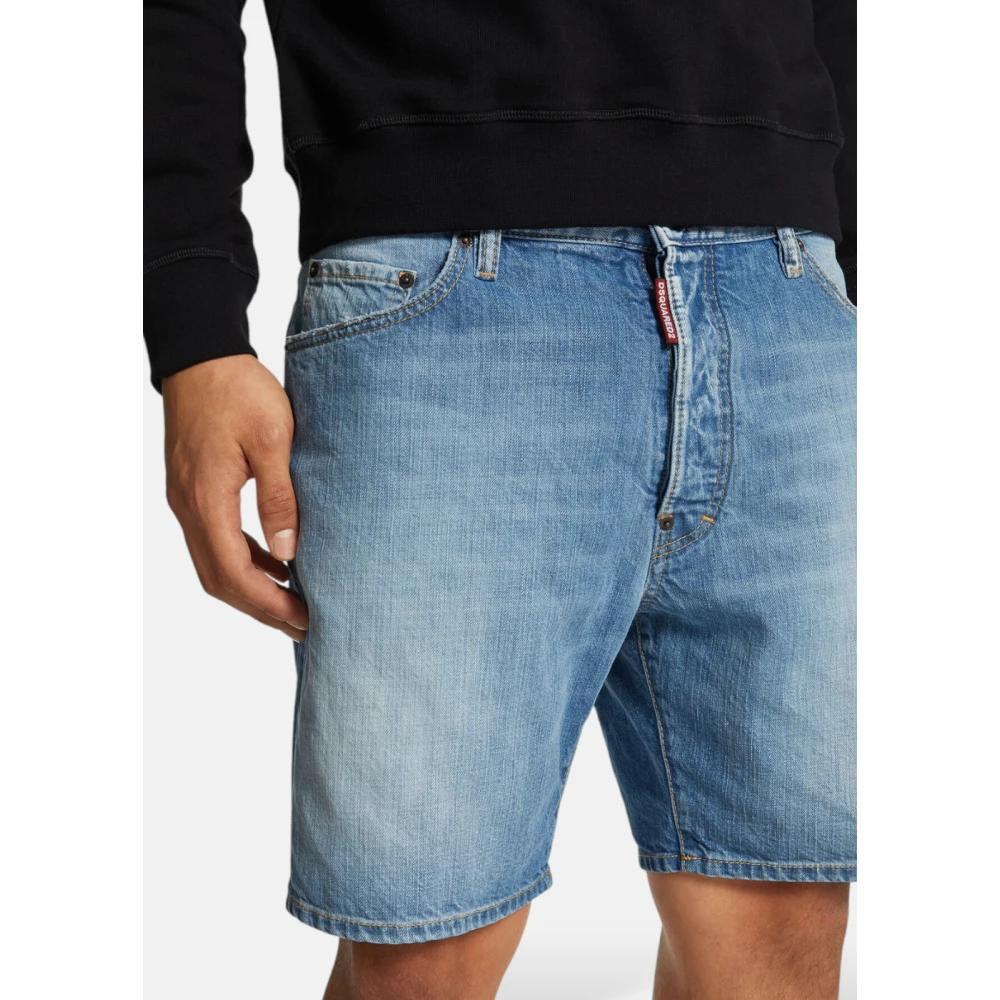 Dsquared2 Lichte Wassing Marine Shorts Blue Heren
