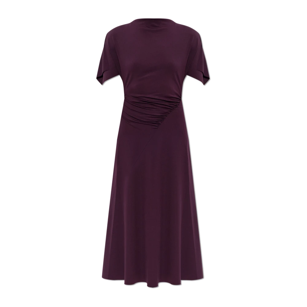 Victoria Beckham Purple Midi Dresses, Female, 3XS, Asymmetric Draped Dress