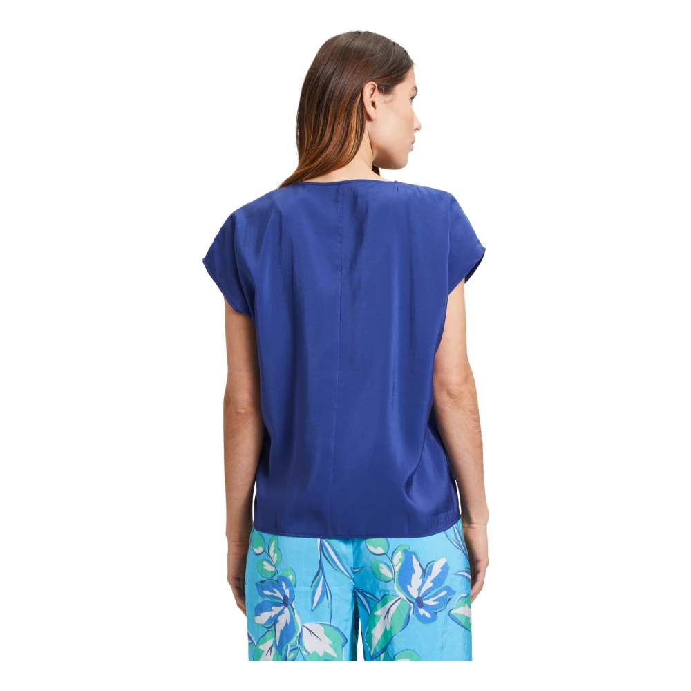 Betty Barclay Jungle Print V-Hals Blouse Blue Dames