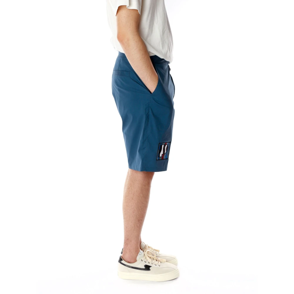 by Parra Zebra Gestreepte Relaxed Fit Shorts Blue Heren