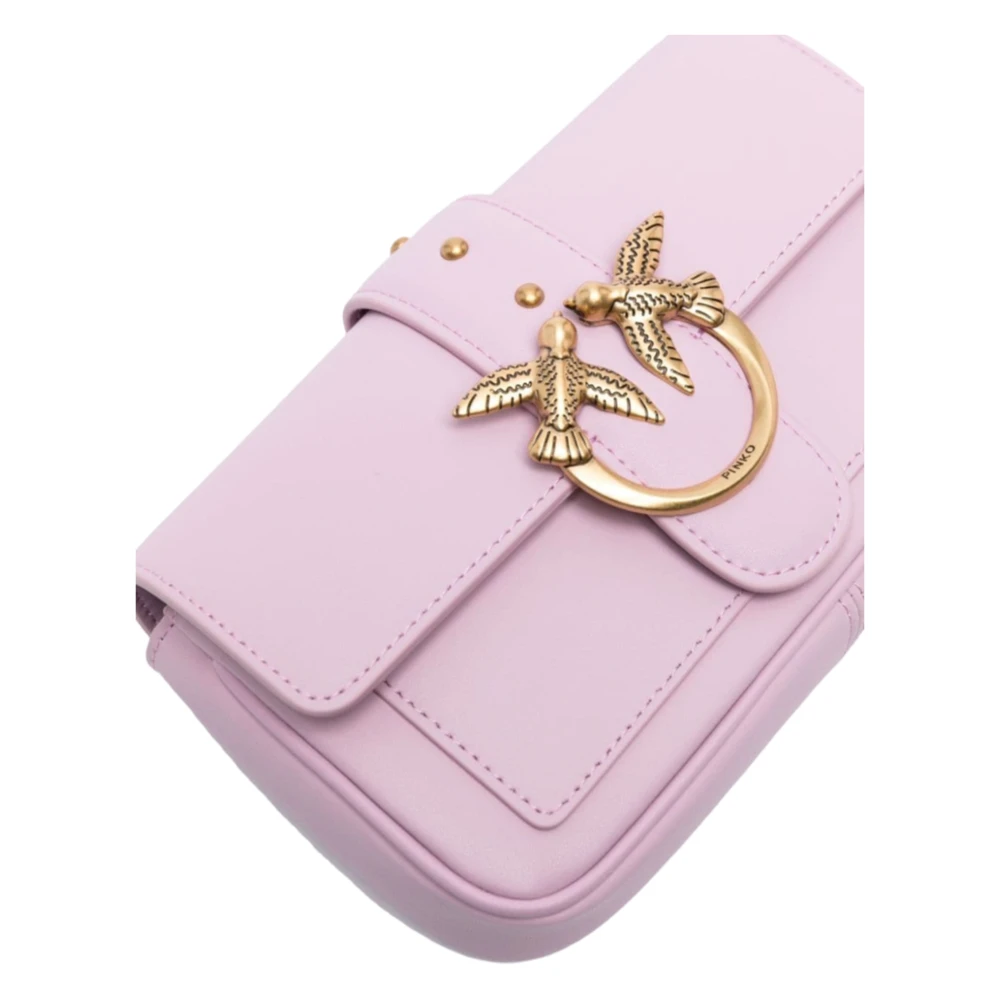 pinko Lilla Love Birds Leren Tas Purple Dames