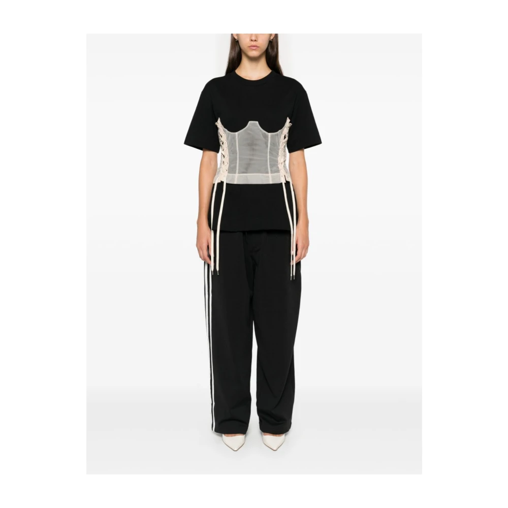 Y-3 Zwarte Broek met 3-Stripes Logo Black Heren
