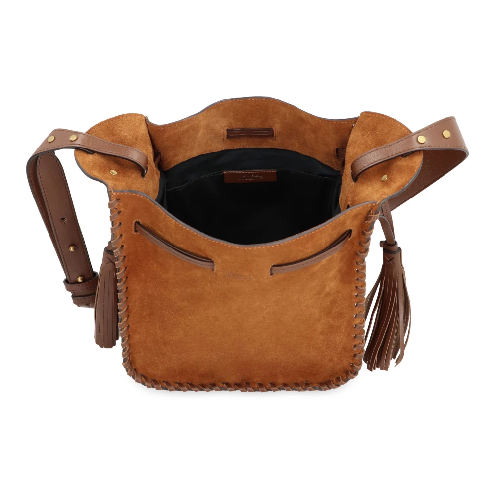 Isabel marant Suède Schoudertas met Trekkoordsluiting Brown Dames