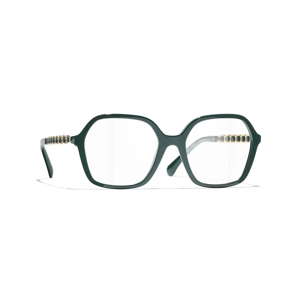 Chanel Women's Green Square Eyeglasses - Glasses - 53 Mm - Accessories