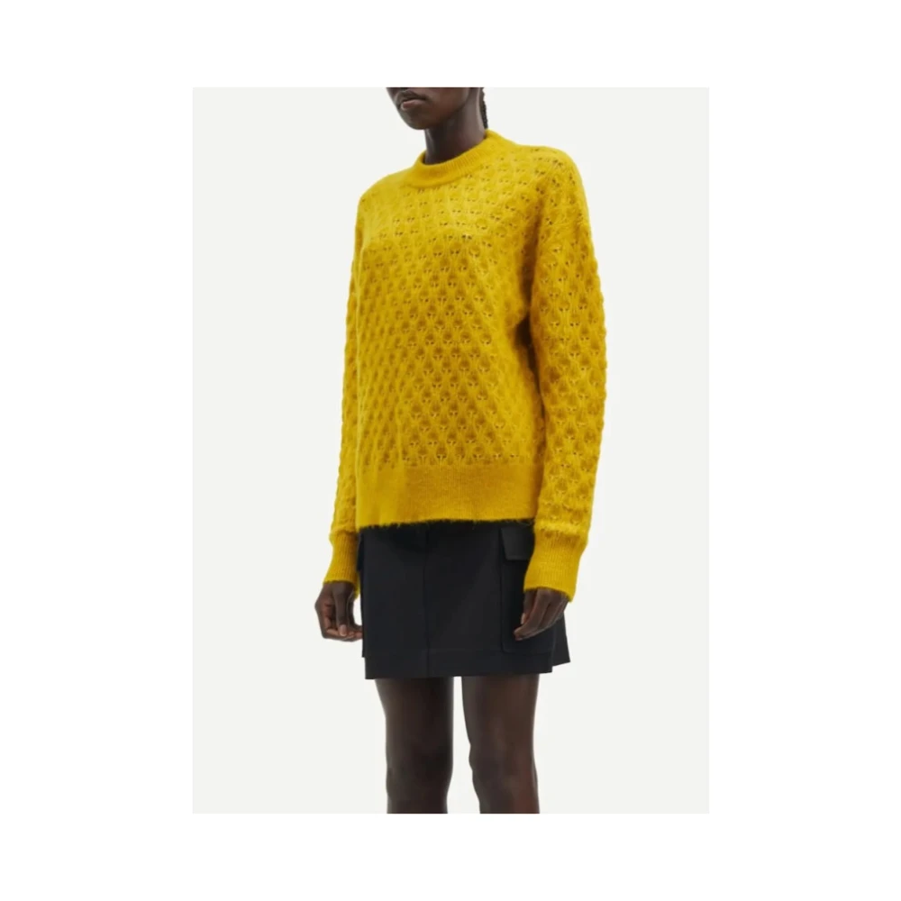 Samsøe Lange Satijnen Rok met Elastische Taille Yellow Dames