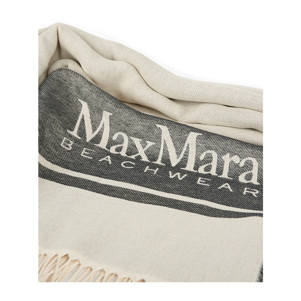 Max Mara Zalm Strandhanddoek met Blauw Logo Multicolor Dames