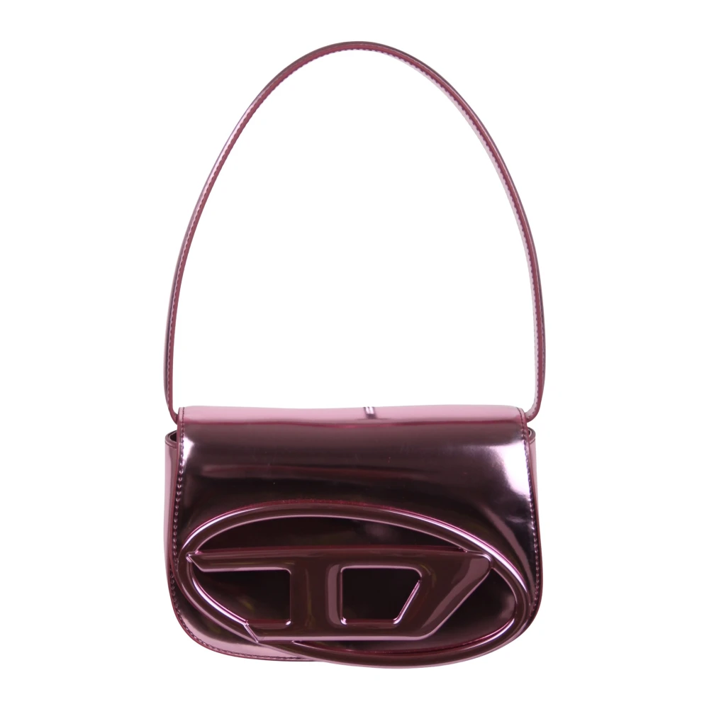 Diesel Schoudertas met metallic afwerking en logo Pink Dames