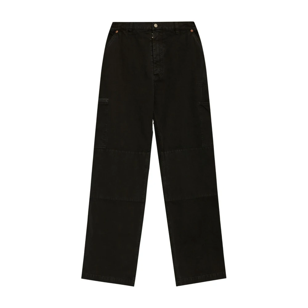 MM6 Maison Margiela Zwarte Canvas Wijde Pijp Broek Black Heren