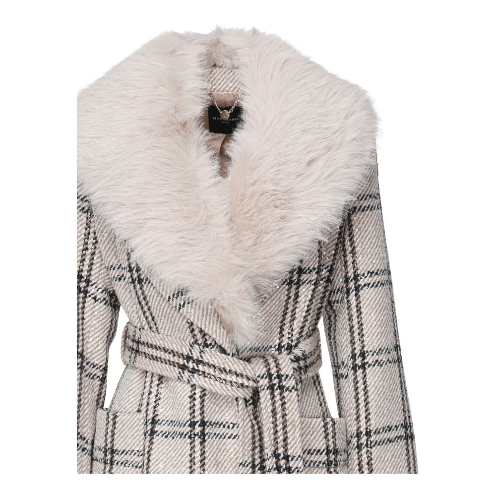 Guess Jas met imitatiebont in ivoor en grijs Beige Dames