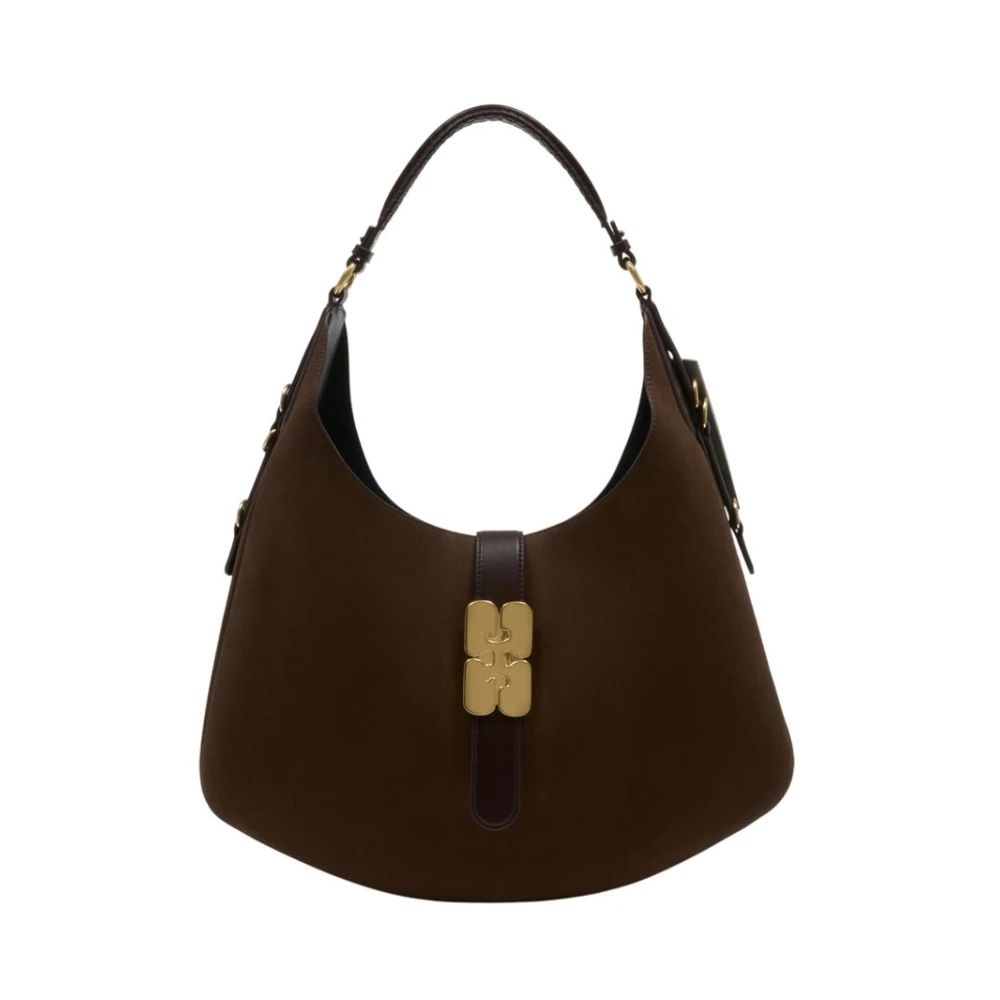 Ganni Women's Brown Large Kat Bag - Shoulder Bags - One Size - Bags