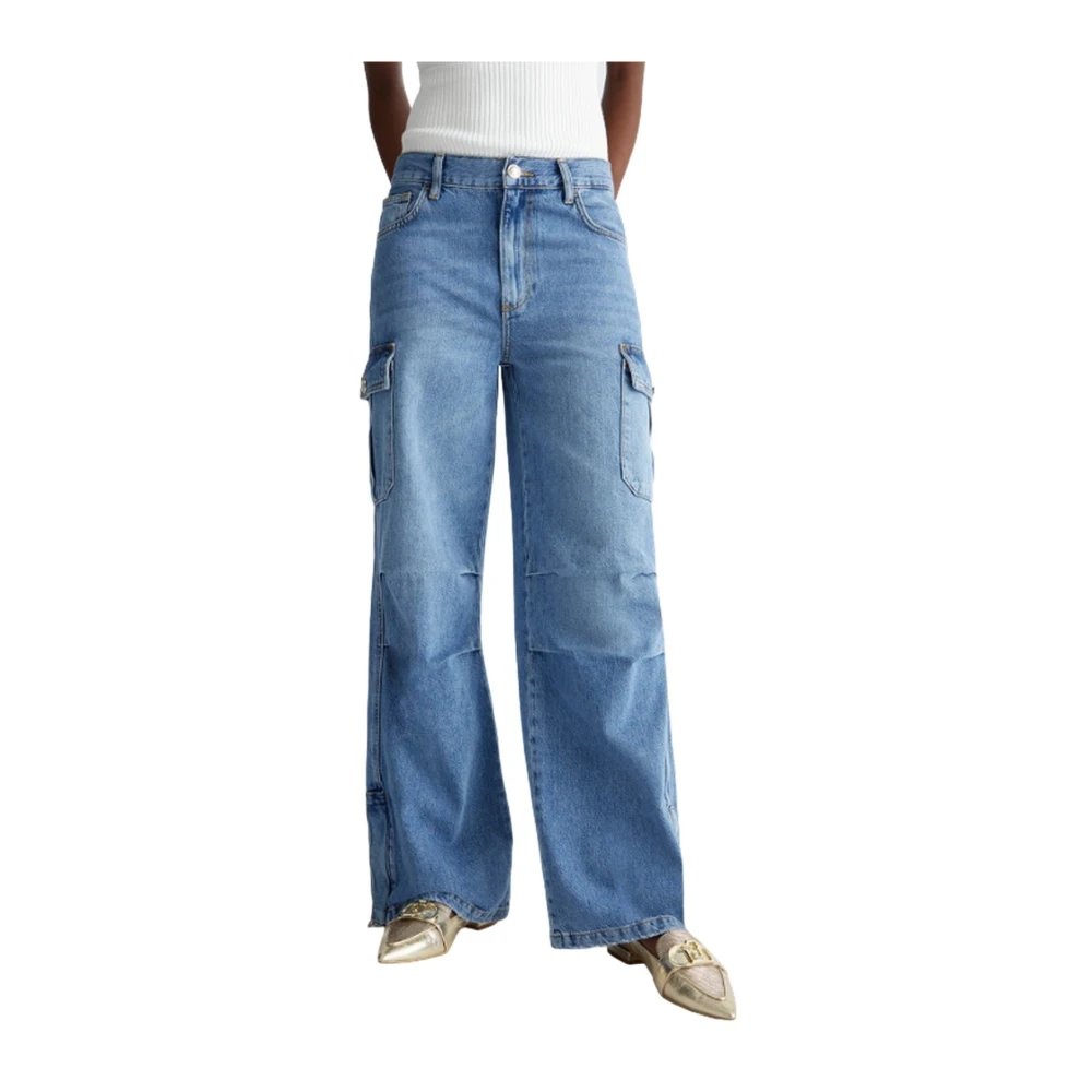 Liu Jo Low waist straight leg cargo jeans Mo blauw