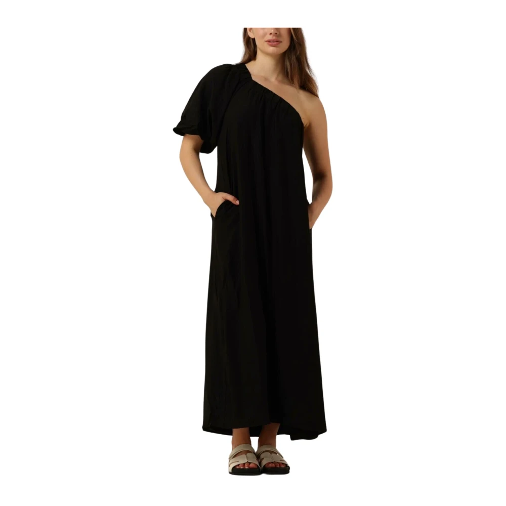 Co'Couture Asym Puff Jurk Hera Black Dames