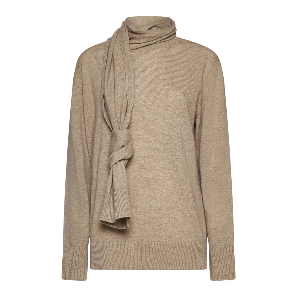 Stella Mccartney Kasjmiermix Sweater met Wrap Sjaal Beige Dames