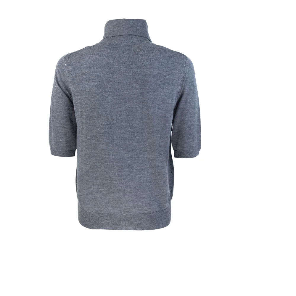 Liu Jo Grijze wollen trui met knoopkraag Gray Dames