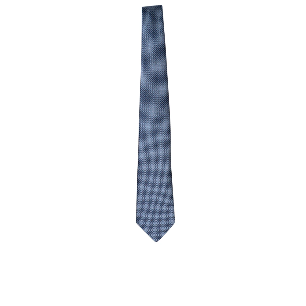 Canali Zijden stropdas met puntige tip Blue Heren