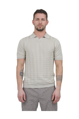 hexagon-knit-polo-shirt