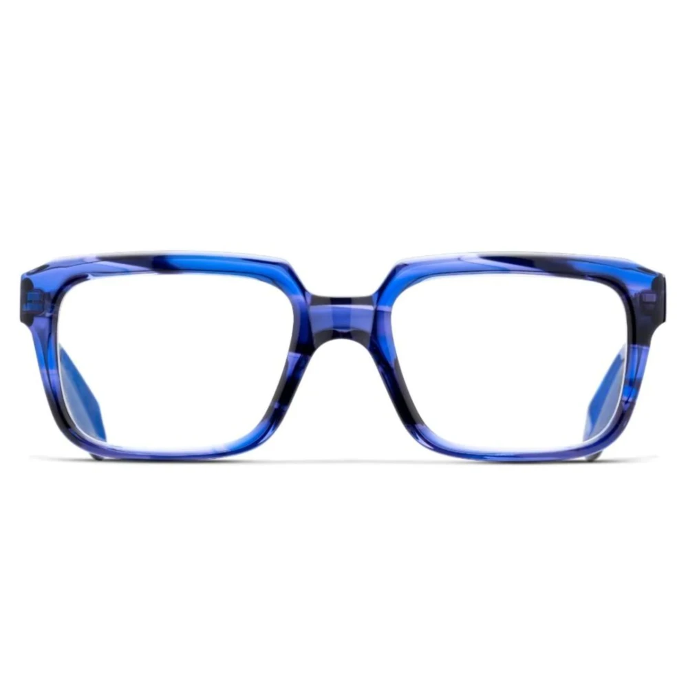 Cutler And Gross Blauw Gestreepte Acetaat Optische Bril Blue Unisex