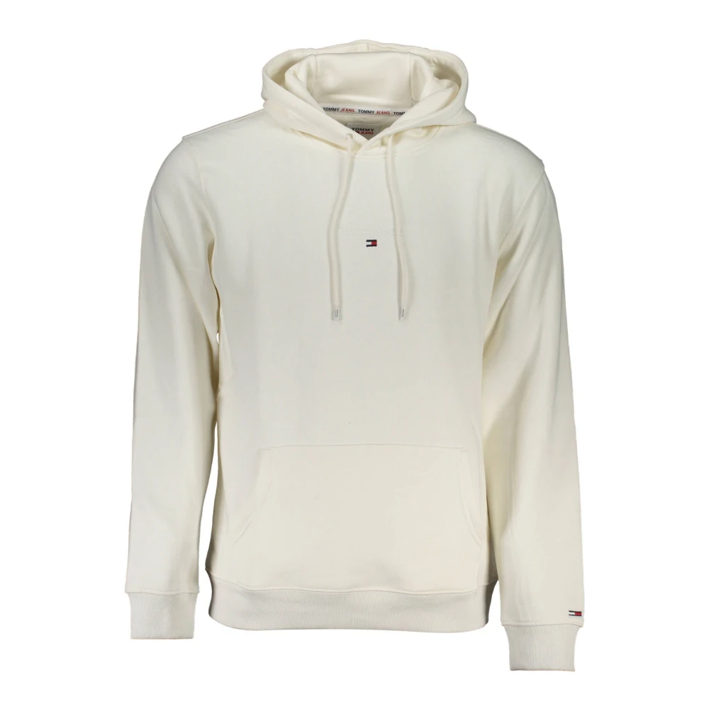 Tommy Hilfiger Men's White Hooded Sweatshirt Embroidered Logo