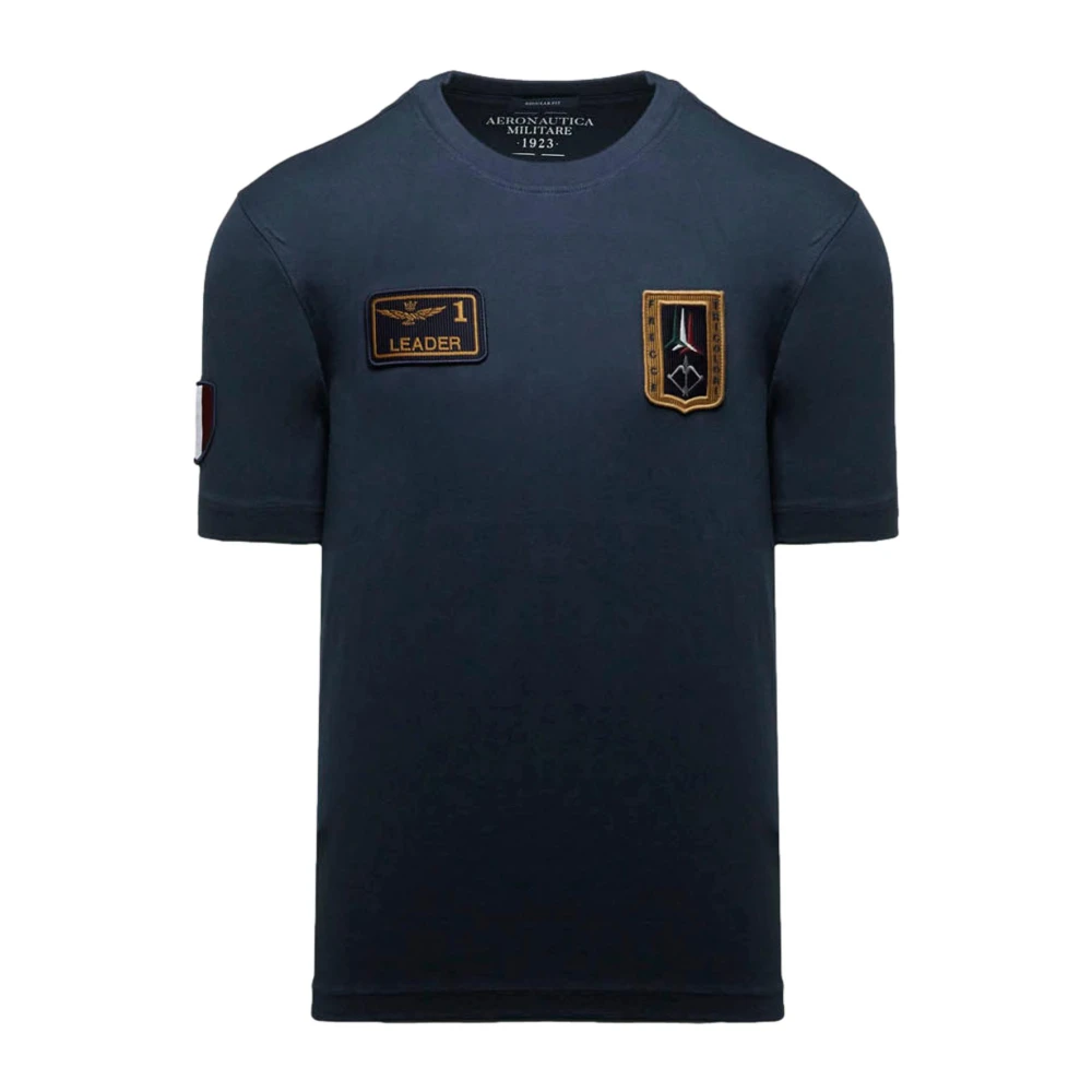 Aeronautica Militare Men's Blue T-Shirts, L, T-Shirt Con Patch Frecce Tricolori 261Ts2544uj00592