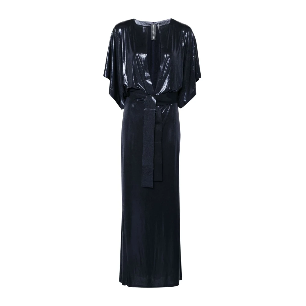 Norma Kamali Blauwe metallic finish feestjurk Blue Dames