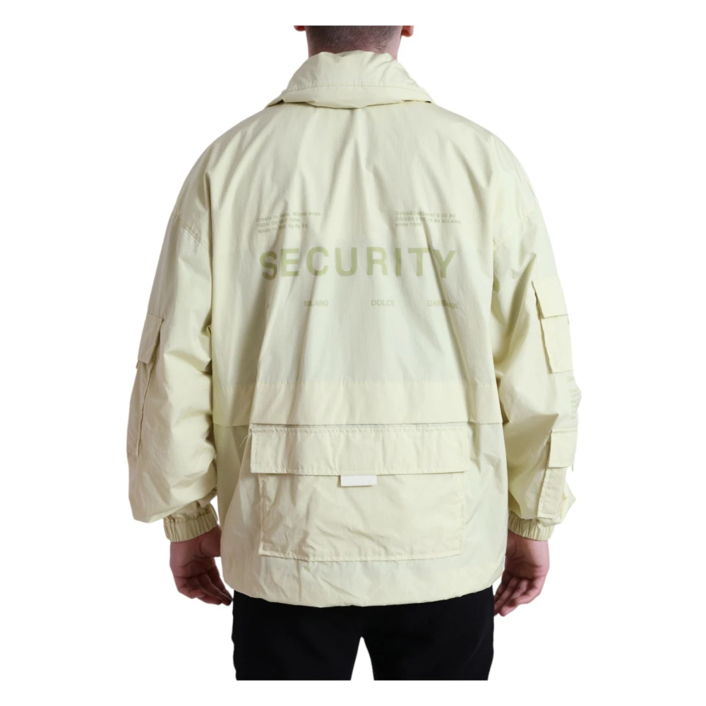 Dolce & Gabbana Elegante Gele Windbreaker Jas Yellow Heren