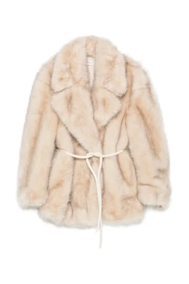 Beige Jersey Coat Jacket