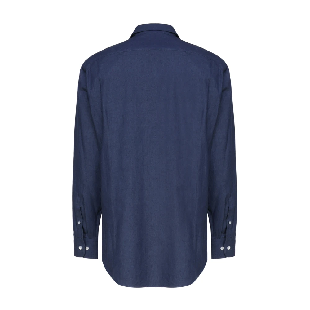 ETRO Casual Shirts Blue Heren