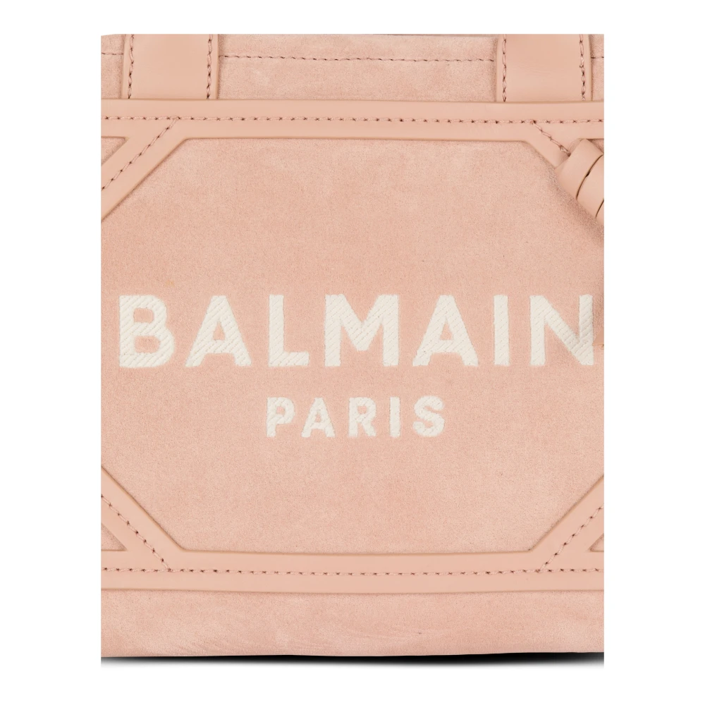 Balmain Kleine suède B-Army tote bag Pink Dames